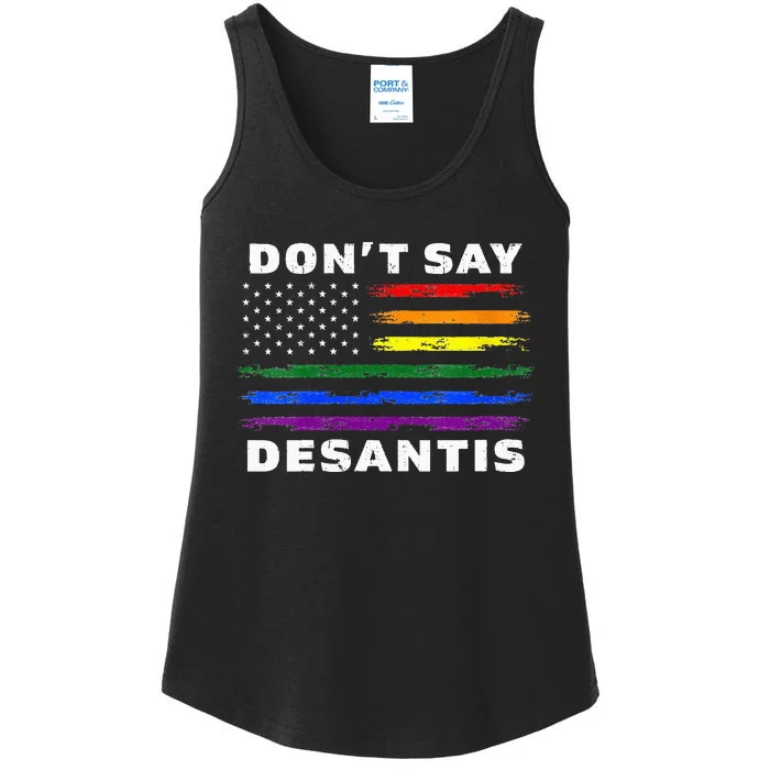 LGBTQ Pride Don't Say DeSantis Florida Say Gay Anti DeSantis Ladies Essential Tank