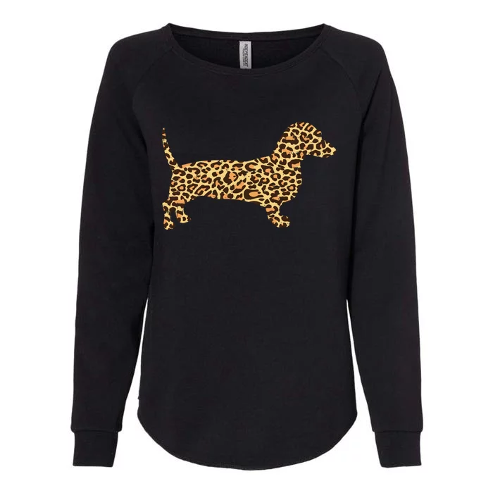 Leopard Print Dachshund Weiner Sausage Dog Girls Gift Womens California Wash Sweatshirt