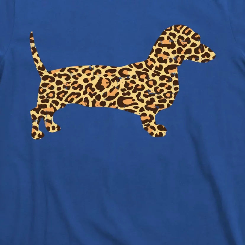 Leopard Print Dachshund Weiner Sausage Dog Girls Gift T-Shirt