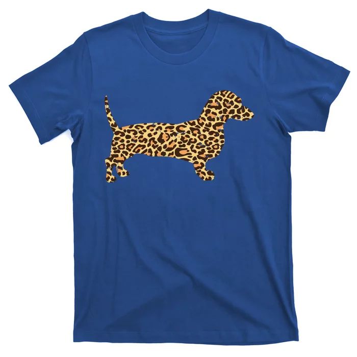 Leopard Print Dachshund Weiner Sausage Dog Girls Gift T-Shirt