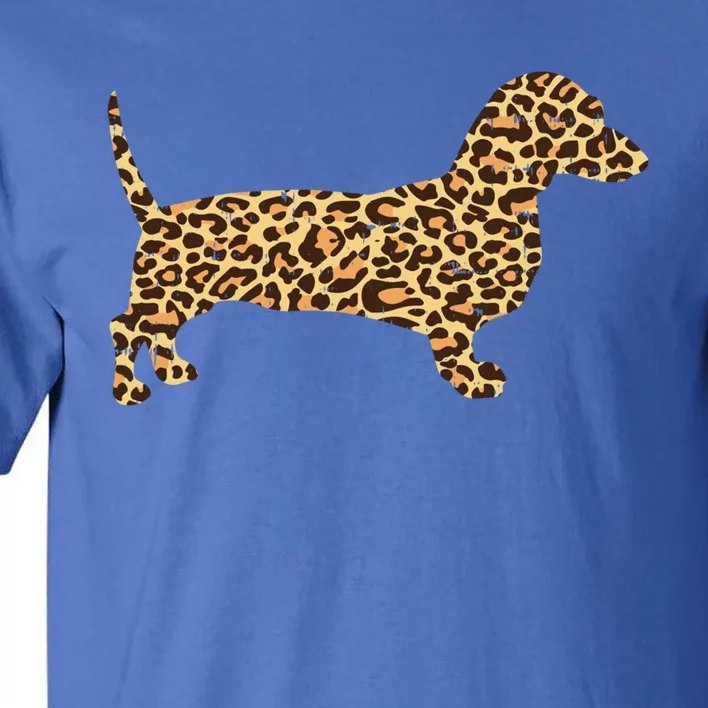 Leopard Print Dachshund Weiner Sausage Dog Girls Gift Tall T-Shirt