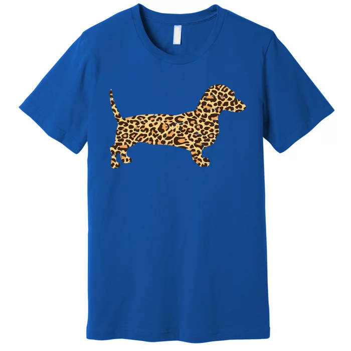 Leopard Print Dachshund Weiner Sausage Dog Girls Gift Premium T-Shirt