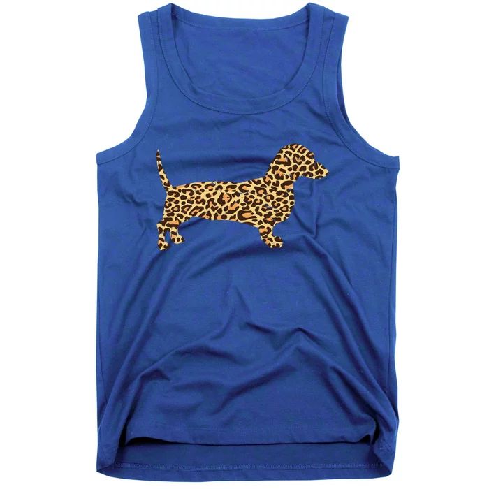 Leopard Print Dachshund Weiner Sausage Dog Girls Gift Tank Top