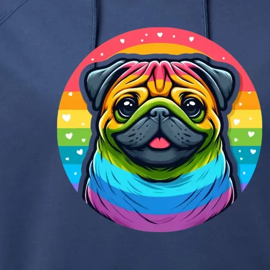 Lgbtq+ Pug Dog Performance Fleece Hoodie