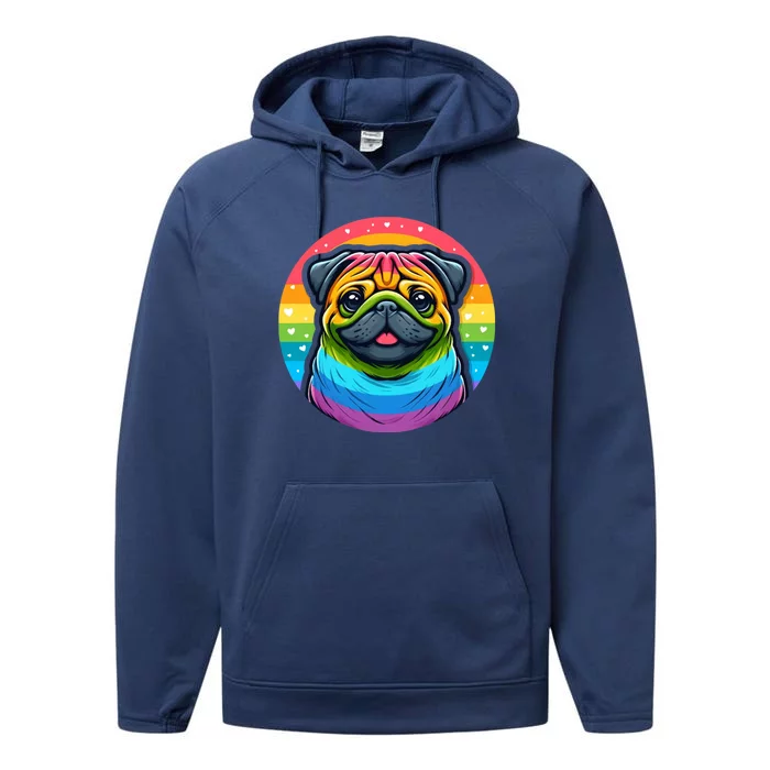 Lgbtq+ Pug Dog Performance Fleece Hoodie