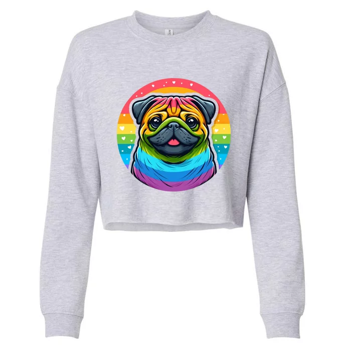 Lgbtq+ Pug Dog Cropped Pullover Crew