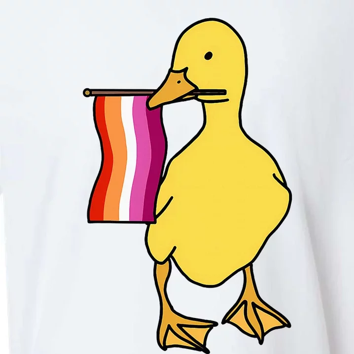 Lesbian Pride Duck Funny Lgbt Pride Sueded Cloud Jersey T-Shirt