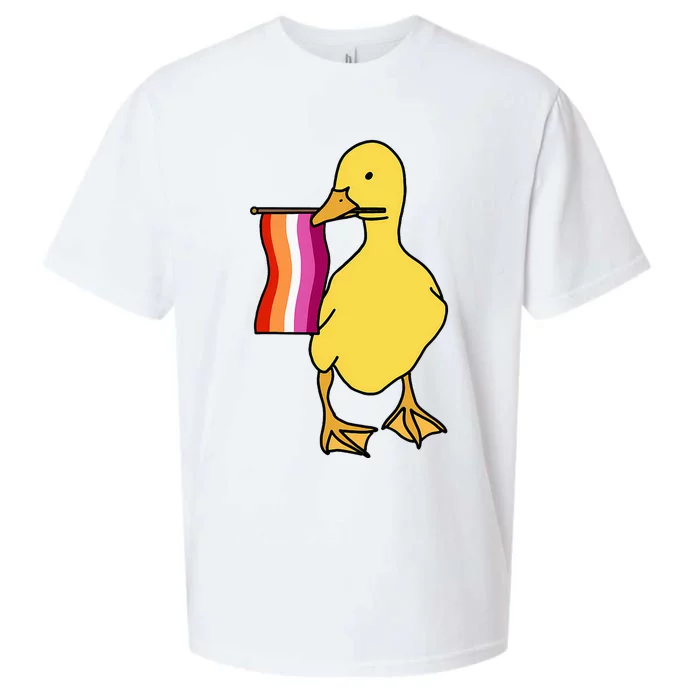 Lesbian Pride Duck Funny Lgbt Pride Sueded Cloud Jersey T-Shirt