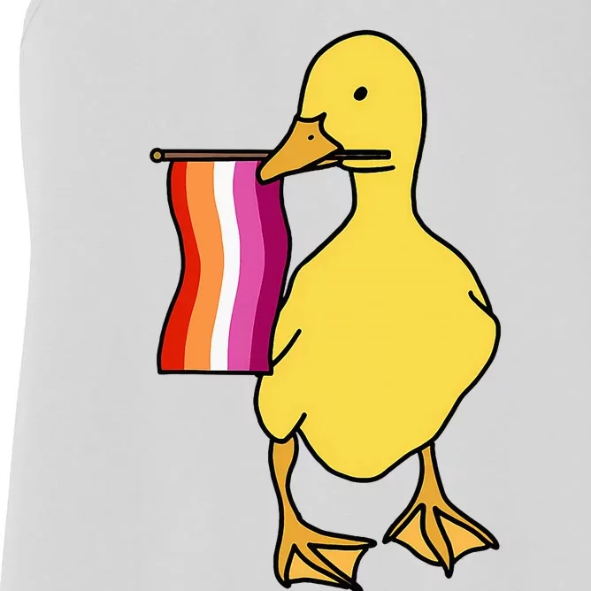 Lesbian Pride Duck Funny Lgbt Pride Women's Racerback Tank