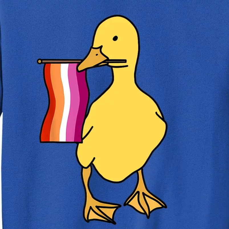 Lesbian Pride Duck Funny Lgbt Pride Tall Sweatshirt