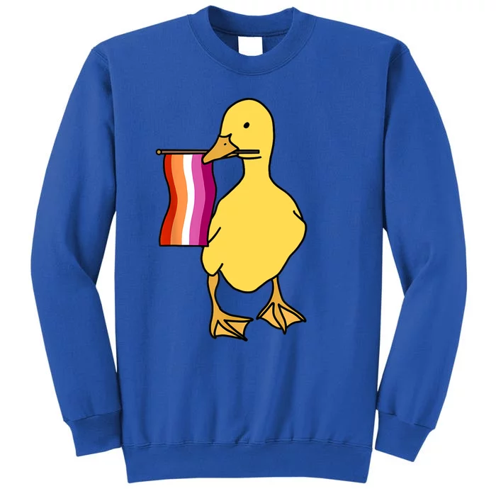 Lesbian Pride Duck Funny Lgbt Pride Tall Sweatshirt