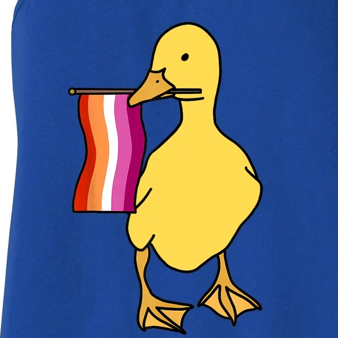 Lesbian Pride Duck Funny Lgbt Pride Women's Racerback Tank