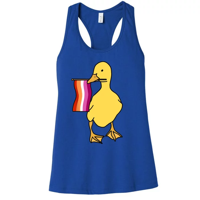 Lesbian Pride Duck Funny Lgbt Pride Women's Racerback Tank