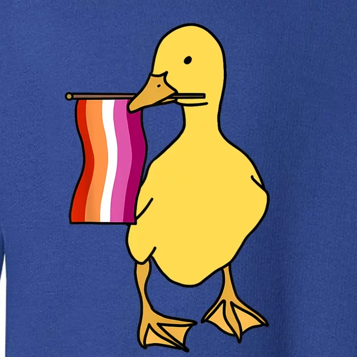 Lesbian Pride Duck Funny Lgbt Pride Toddler Sweatshirt