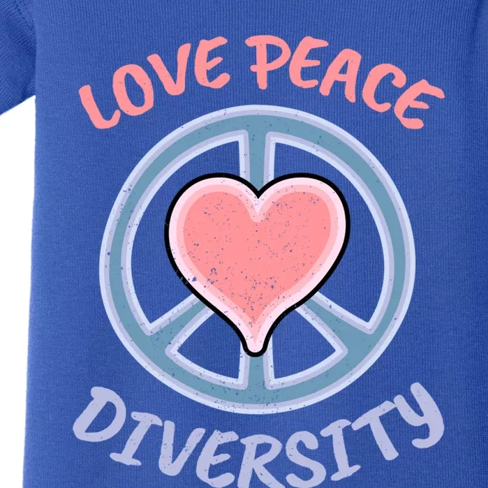 Love Peace Diversity Equality Social Justice Hu Rights Great Gift Baby Bodysuit