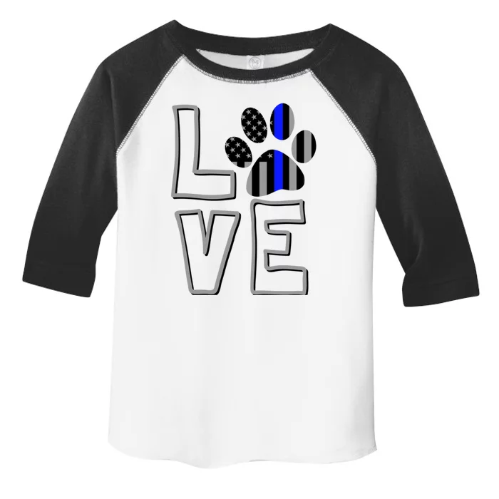 Love Police Dog Paw Print Thin Blue Line K9 Gift Toddler Fine Jersey T-Shirt