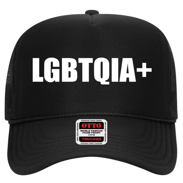 LGBBTQIA+ Plus Equality Funny LGBTQIA High Crown Mesh Trucker Hat