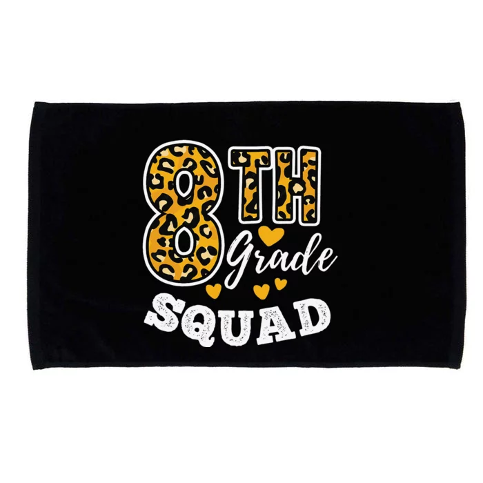 Leopard Print Eighth Grade Teacher 8th Grade Squad Microfiber Hand Towel