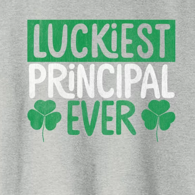 Luckiest Principal Ever Funny Saint Patrick's Day Gift Women's Crop Top Tee