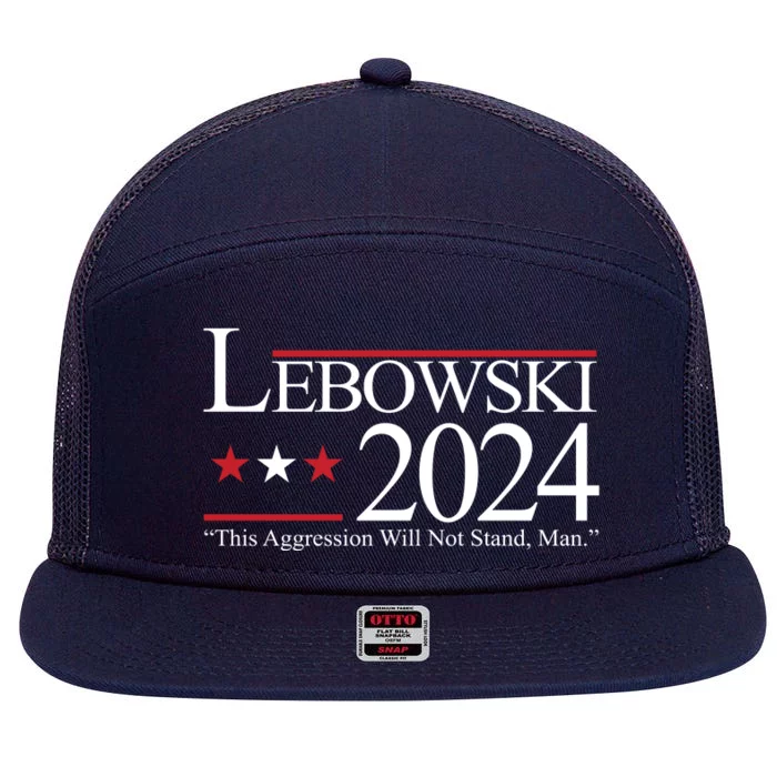 Lebowski Political Election Vote 2024 7 Panel Mesh Trucker Snapback Hat