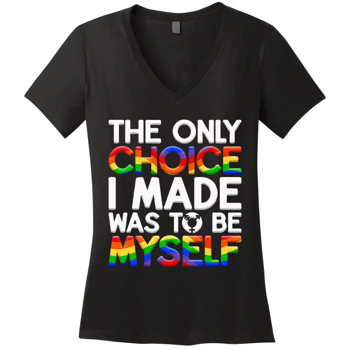 LGBT Pride Equality Pride LGBTQ Non Binary Women's V-Neck T-Shirt