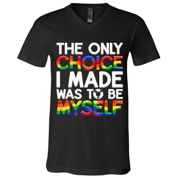 LGBT Pride Equality Pride LGBTQ Non Binary V-Neck T-Shirt