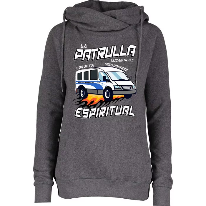 La Patrulla Espiritual Funny Tazo Dorado Mexican Spanish Womens Funnel Neck Pullover Hood