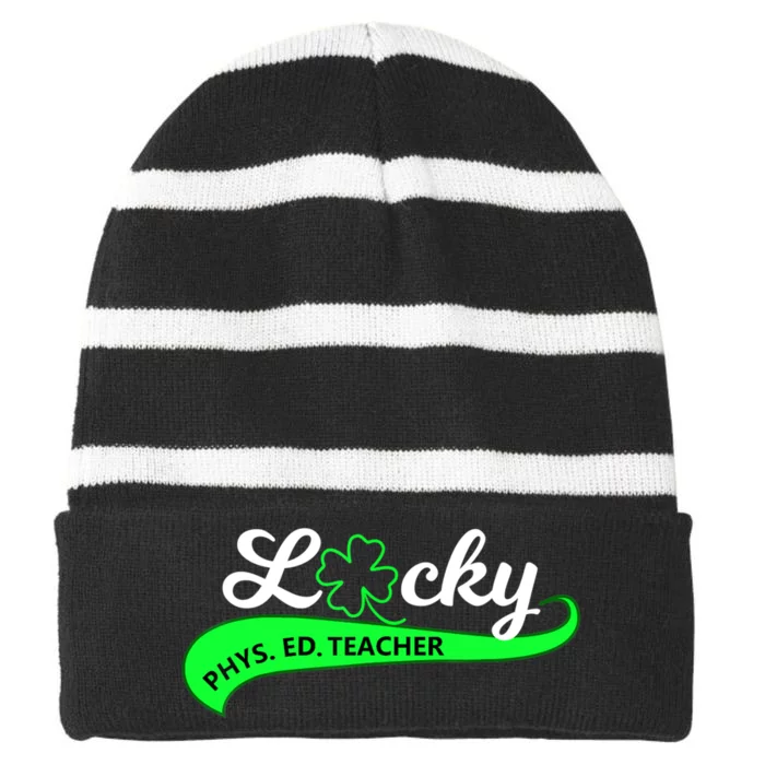 LUCKY Phys Ed Teacher #2 Striped Beanie with Solid Band