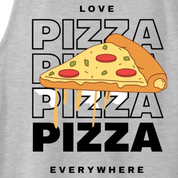 Love Pizza Everywhere Ladies Tri-Blend Wicking Tank