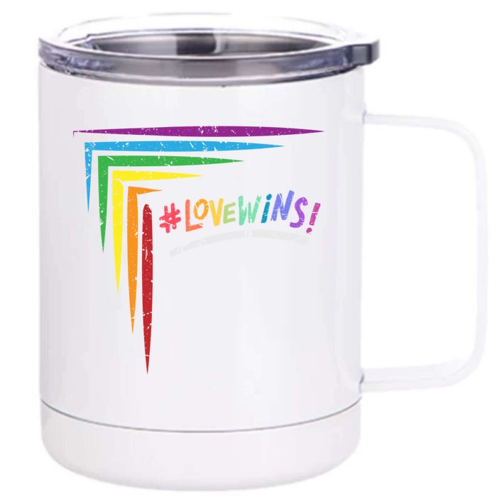 Lgbt Pride Equality Month Lgbtq Community Love Wins Meaningful Gift Front & Back 12oz Stainless Steel Tumbler Cup