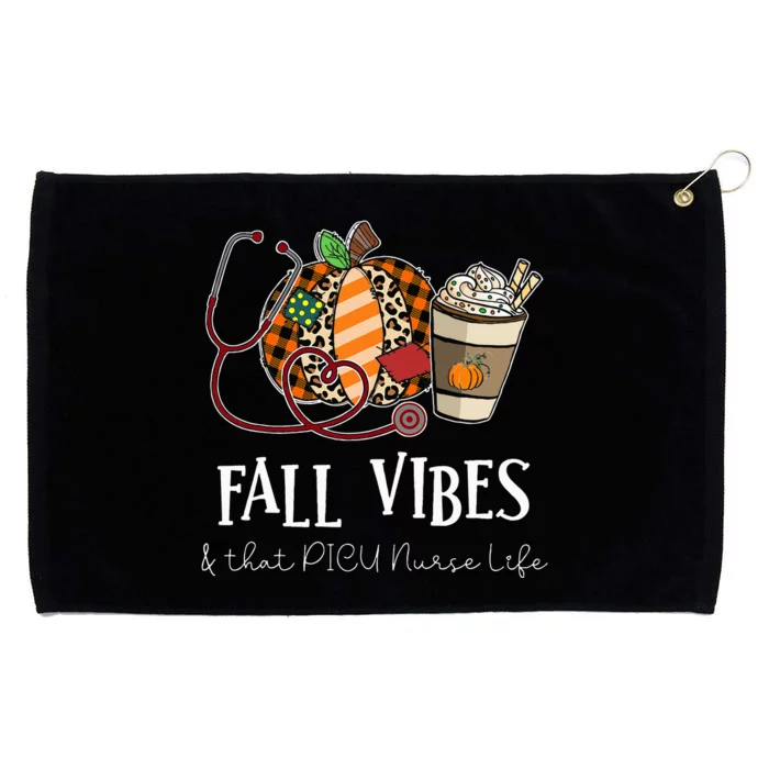 Leopard Pumpkin Fall Vibes for PICU Nurses Grommeted Golf Towel