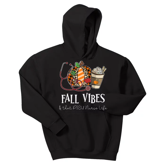 Leopard Pumpkin Fall Vibes for PICU Nurses Kids Hoodie