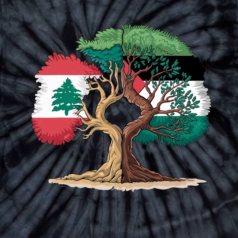 Lebanon Palestine Flag Lebanese Palestinian United Tie-Dye T-Shirt