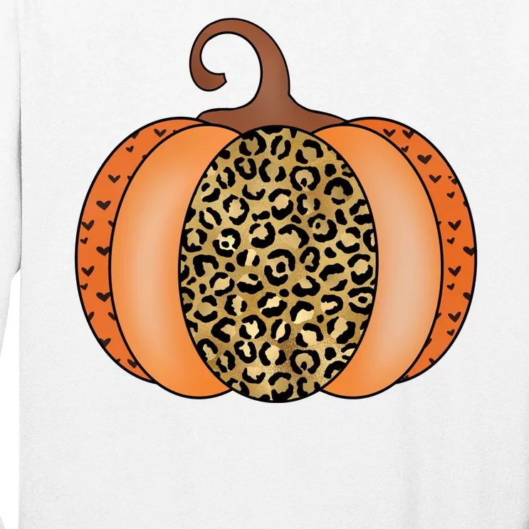 Leopard Pumpkin Fall Holiday Long Sleeve Shirt