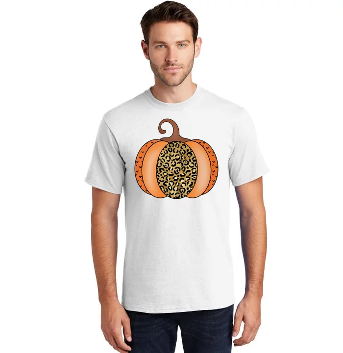 Leopard Pumpkin Fall Holiday Tall T-Shirt