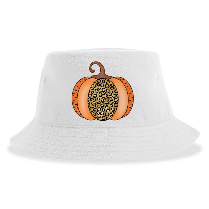 Leopard Pumpkin Fall Holiday Sustainable Bucket Hat