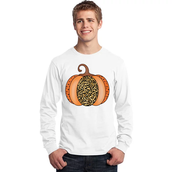 Leopard Pumpkin Fall Holiday Tall Long Sleeve T-Shirt