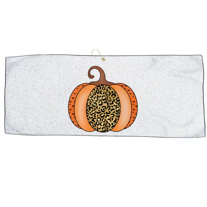 Leopard Pumpkin Fall Holiday Large Microfiber Waffle Golf Towel