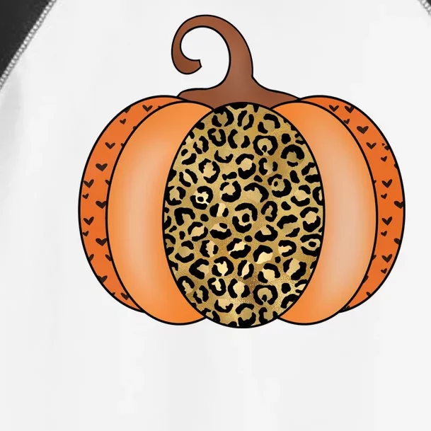 Leopard Pumpkin Fall Holiday Toddler Fine Jersey T-Shirt