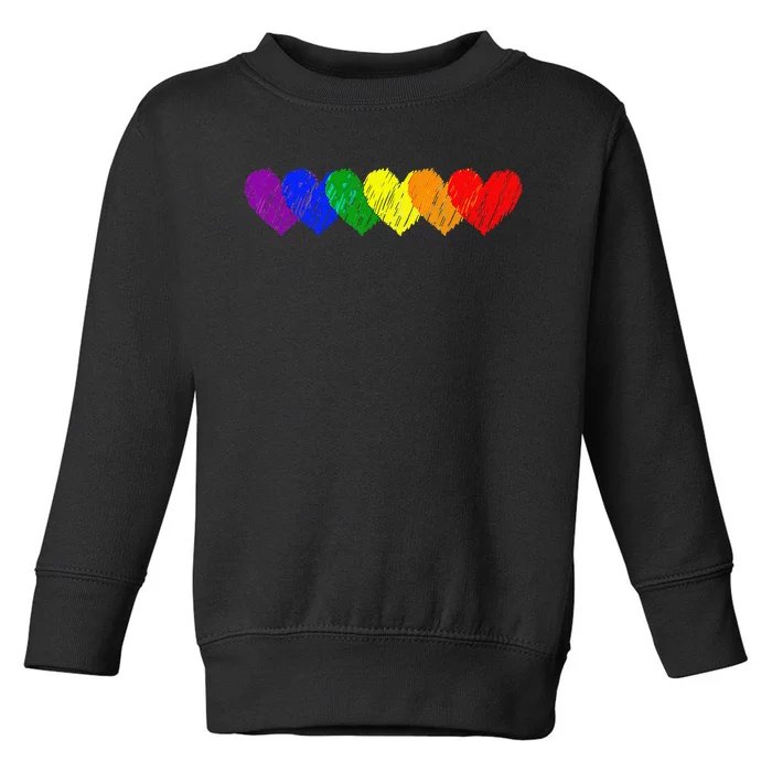 Lgbt Pride Flag Rainbow Hearts Love Toddler Sweatshirt