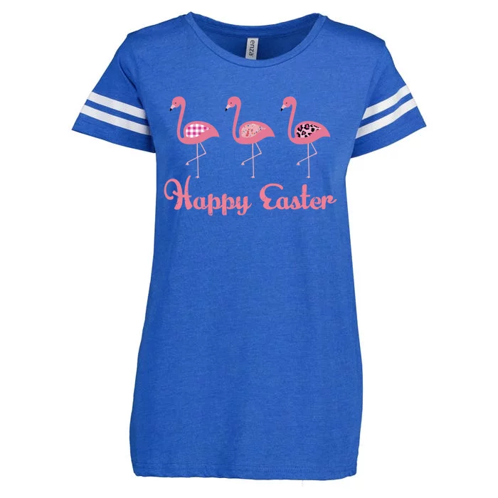 Leopard Plaid Flamingo Lover Easter Day Costume Gift Enza Ladies Jersey Football T-Shirt