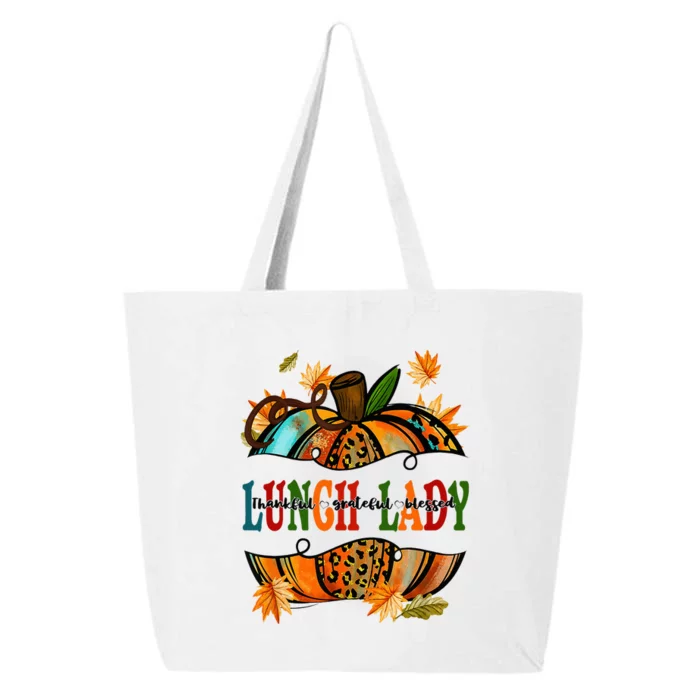 Leopard Pumpkin Fall Autumn Thanksgiving Lunch Lady Women 25L Jumbo Tote