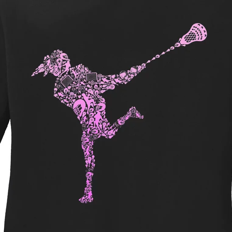 Lacrosse Players funny sport lovers Ladies Long Sleeve Shirt