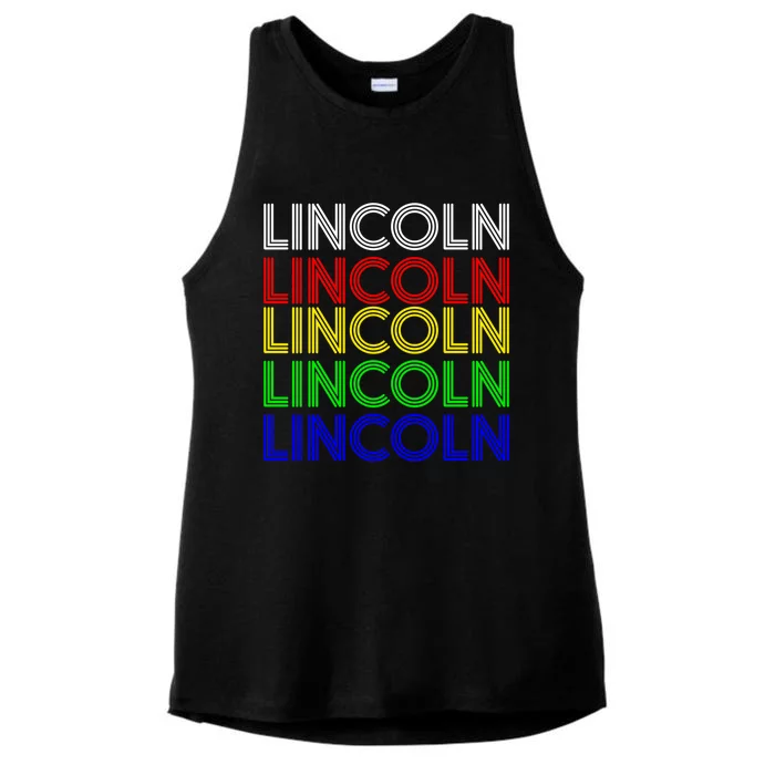 Lincoln Personalized First Name Retro Vintage Style Cool Gift Ladies Tri-Blend Wicking Tank