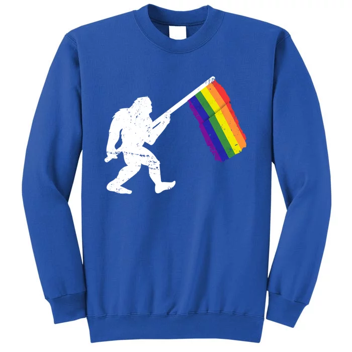 Lgbt Pride Flag Gift Sasquatch Bigfoot Gay Lesbian March Tall Sweatshirt