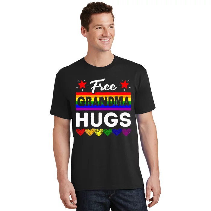 LGBT Pride Free Grandma Hugs Rainbow Support Family Lover T-Shirt