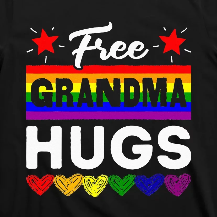 LGBT Pride Free Grandma Hugs Rainbow Support Family Lover T-Shirt