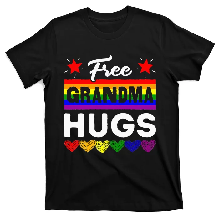 LGBT Pride Free Grandma Hugs Rainbow Support Family Lover T-Shirt