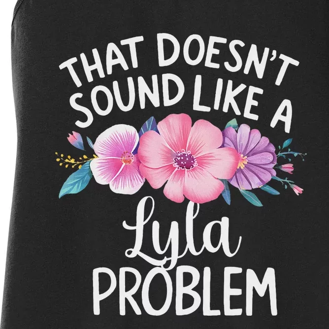 Lyla Personalized Flower Girl Name Women's Racerback Tank