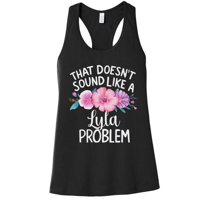 Lyla Personalized Flower Girl Name Women's Racerback Tank